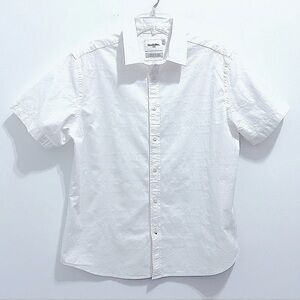 Goodiellow & Co. Men’s White Cotton Button Down Short Sleeve Shirt